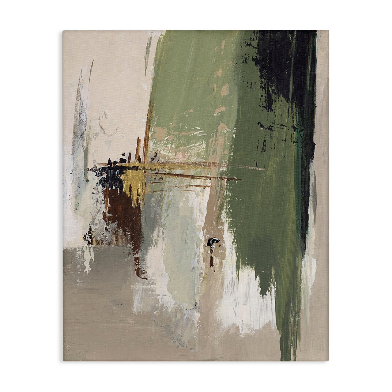 Stupell Industries Green & Tan Brush Strokes Canvas Design By Patricia Pinto